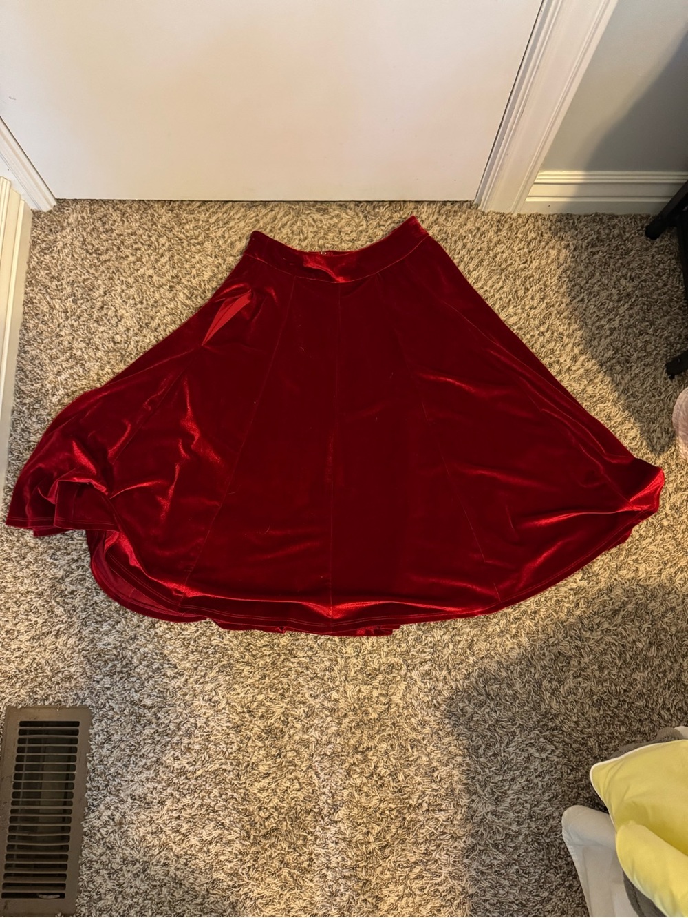 Bettie Page Deep Red Velvet Circle Skirt